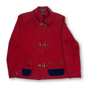 Rare Lauren Ralph Lauren Canvas Fireman Jacket With Hooks